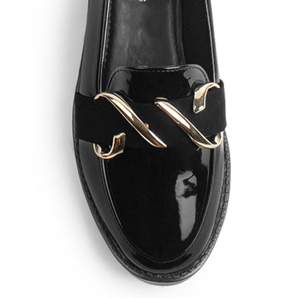 Mocasin Negro Dama Casual Detalle Elegante Piso Moda 4030128