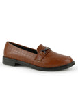 Zapato Cafe Mujer Tipo Mocasin Con Adorno Metalico Tacon Bajo 4030133