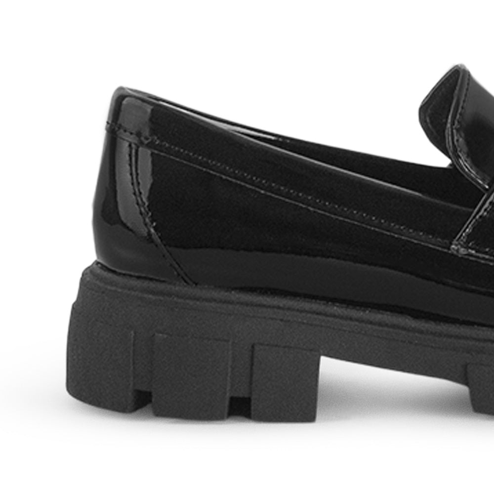Mocasines Negro Mujer Herraje Casual Cómodo Suela Chunky4760094