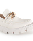 Mocasines Beige Dama Herraje Plataforma Baja Comodo Casual 4760096