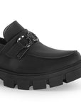 Mocasines Negro Mujer Herraje Casual Cómodo Suela Chunky 4760097