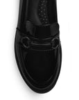 Mocasin Negro Dama Elegante Herraje Adorno Suela Chunky 2880124