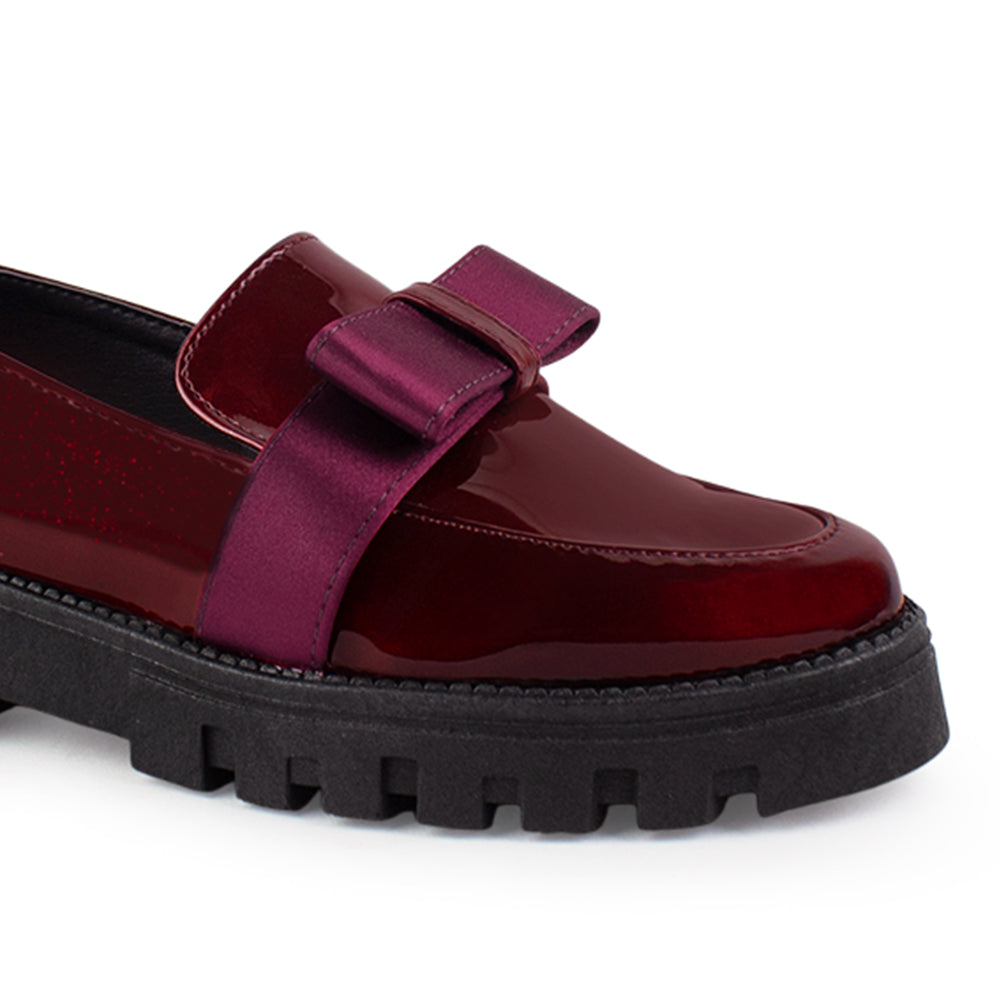 Zapato Vino Para Mujer Casual Mocasin Moño Moda Formal 2880126