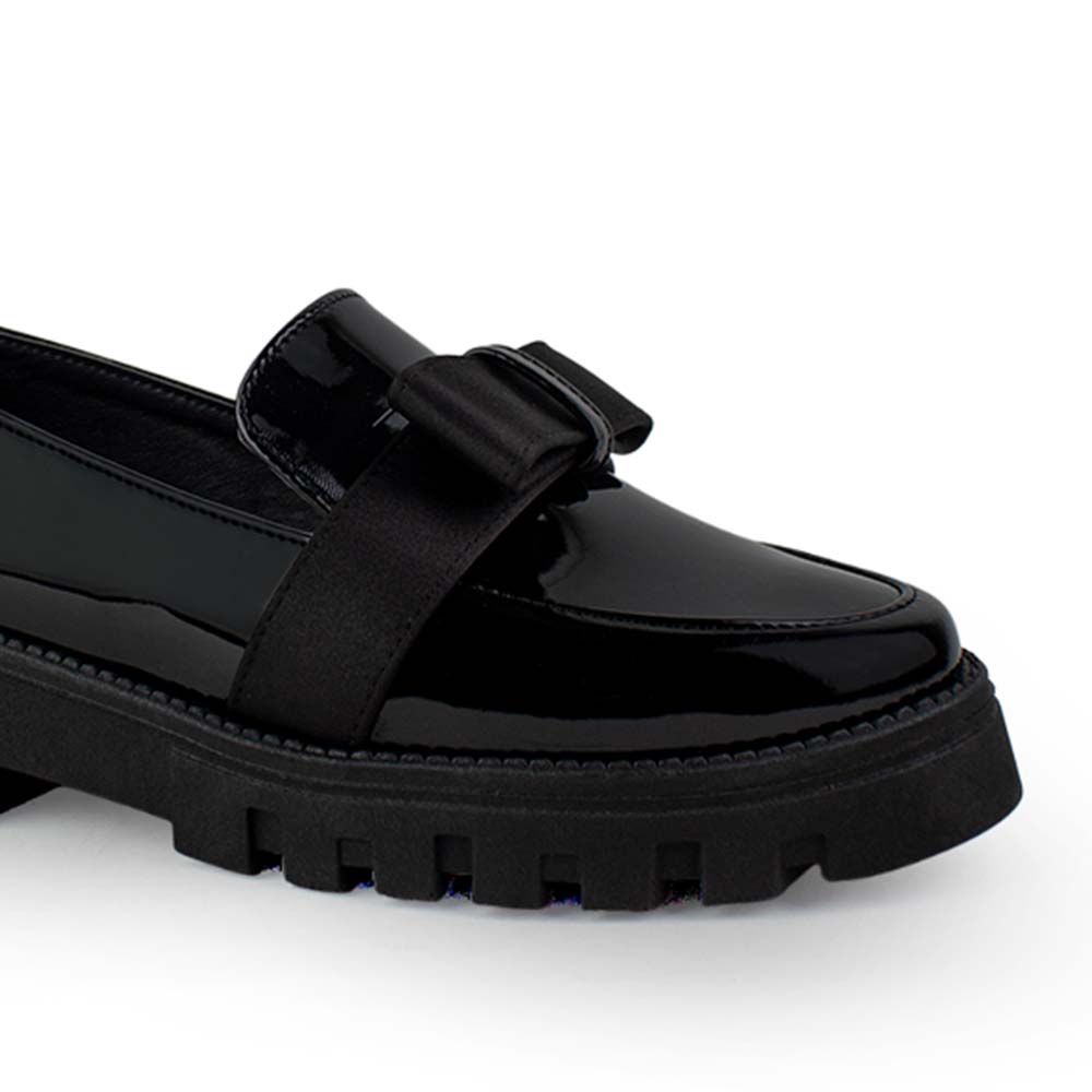 Zapato Negro Para Mujer Casual Mocasin Moño Moda Formal 2880129