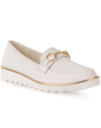 Mocasin Beige Dama Casual Herrajes Moda Comodo Zapato Para Mujer 4910003