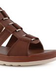 Sandalia Cafe Mujer Plataforma Baja Casual Tiras Resorte Moda 4810075