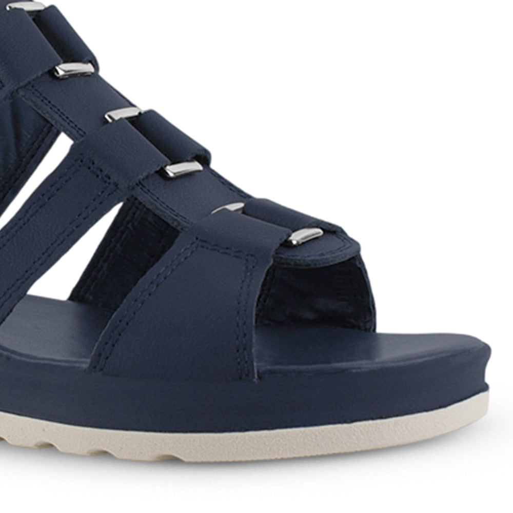 Sandalia Marino Mujer Plataforma Baja Casual Tiras Resorte Moda 4810076