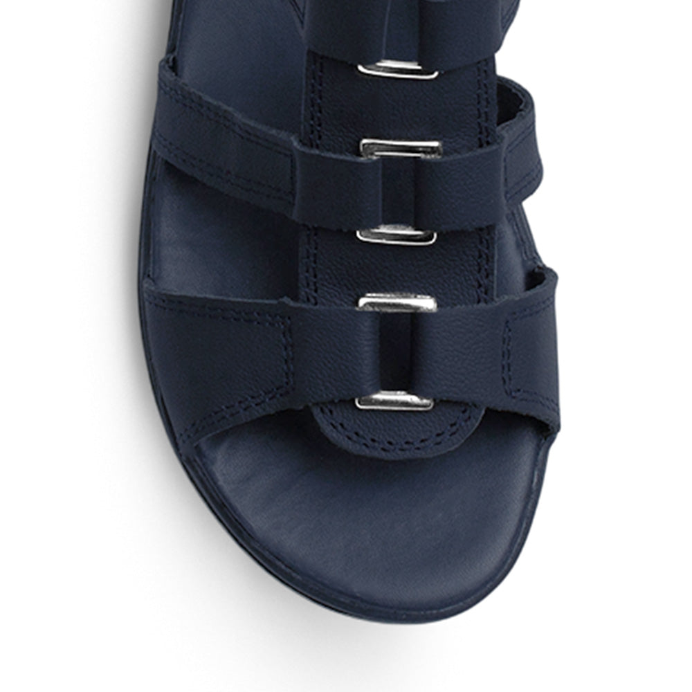 Sandalia Marino Mujer Plataforma Baja Casual Tiras Resorte Moda 4810076