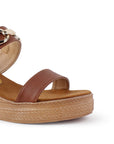 Sandalia Cafe Plataforma Alta Mujer Hebilla Doble Correa Casual 4500166