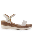 Sandalia Beige Plataforma Comoda Moda Mujer Confort Casual Moda 3950106