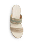 Sandalia Verde De Plataforma Dama Yute Tiras Bordadas Moda Casual 3201466