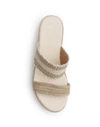 Sandalia Beige De Plataforma Dama Yute Tiras Bordadas Moda Casual 3201467