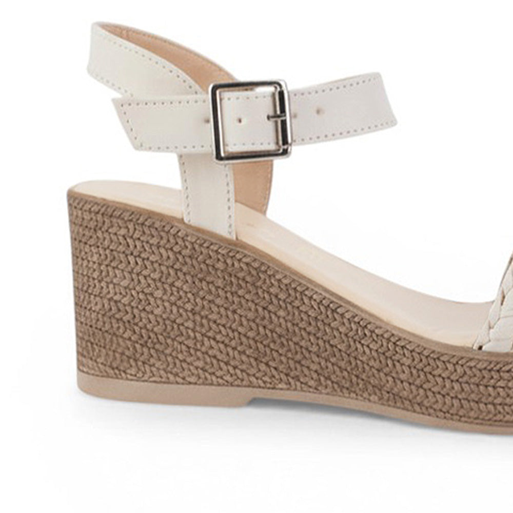 Sandalia Beige De Plataforma Tira Trenzada Moda Casual Pulsera 3201468