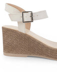 Sandalia Beige De Plataforma Tira Trenzada Moda Casual Pulsera 3201468