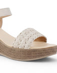 Sandalia Beige De Plataforma Tira Trenzada Moda Casual Pulsera 3201468