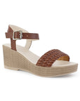 Sandalia Cafe De Plataforma Tira Trenzada Moda Casual Pulsera 3201469