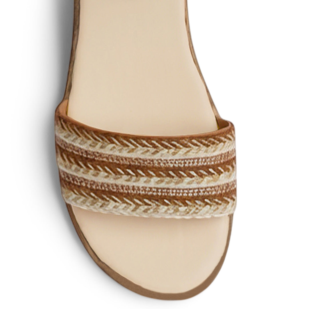 Sandalia Cafe Mujer Plataforma Baja Casual Dama Pulsera Hebilla 3201470
