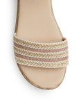 Sandalia Beige Mujer Plataforma Baja Casual Dama Pulsera Hebilla 3201471