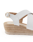 Sandalia Blanco Casual Playa Plataforma Tiras Cruzadas Pulsera 3402366
