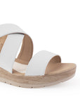 Sandalia Blanco Casual Playa Plataforma Tiras Cruzadas Pulsera 3402366