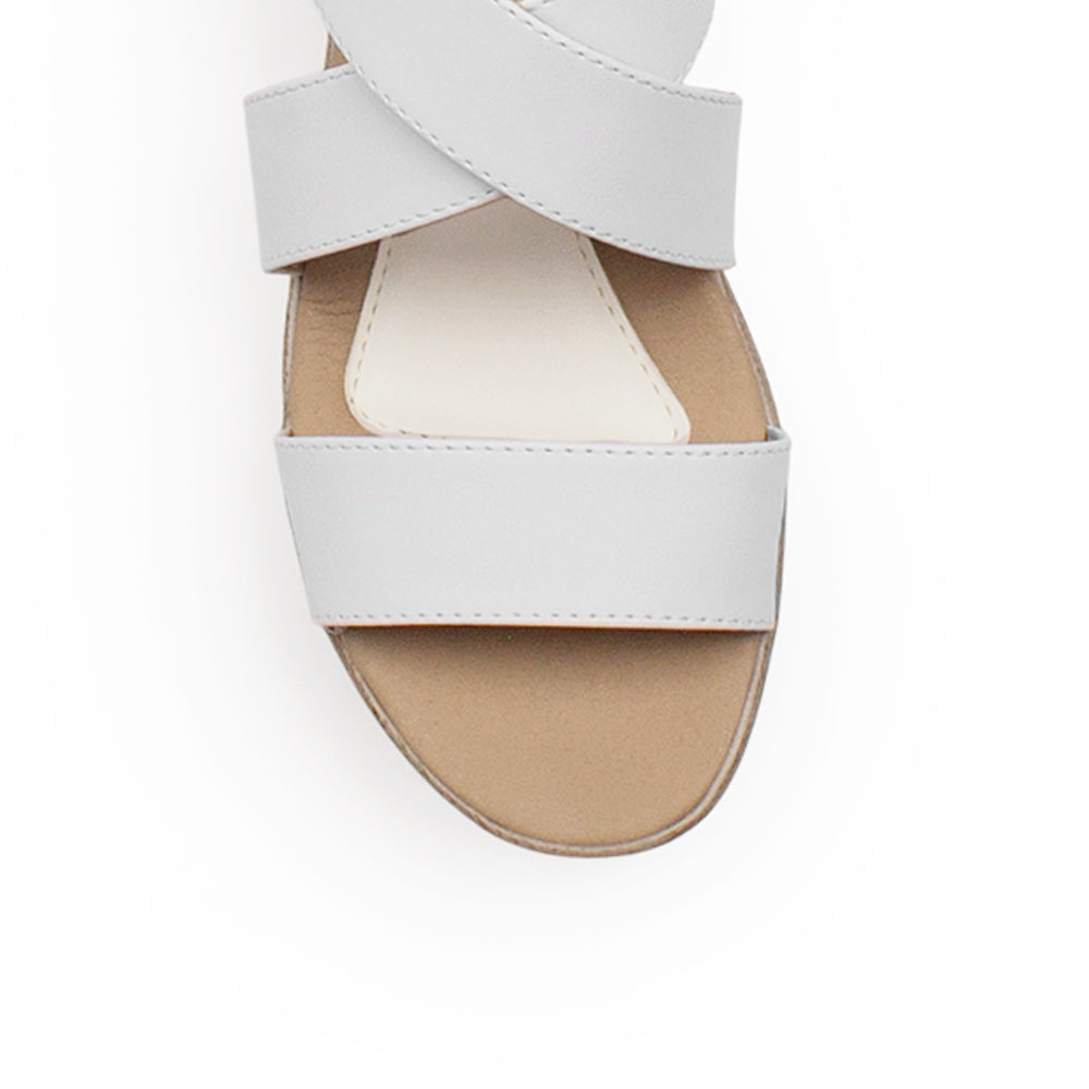Sandalia Blanco Casual Playa Plataforma Tiras Cruzadas Pulsera 3402366