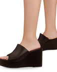 Sandalia Cafe De Plataforma Mujer Casual Moda Elegante 3402948