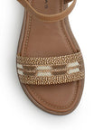 Sandalia Cafe Plataforma Baja Mujer Pulsera Pedreria Moda Casual 3402989