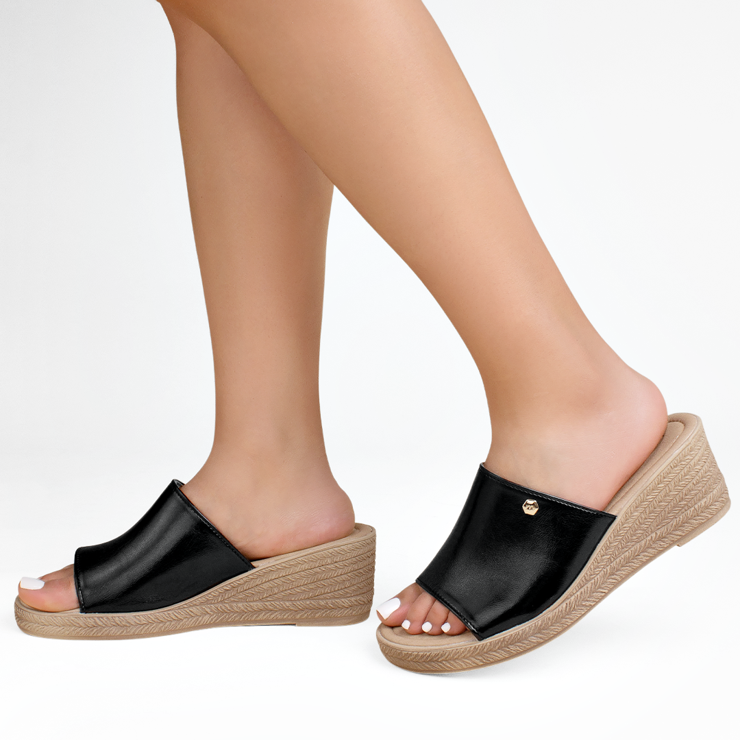 Plataforma Negro Alta Casual Mujer Comoda Playa Elegante Dama 4910031