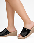 Plataforma Negro Alta Casual Mujer Comoda Playa Elegante Dama 4910031