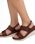 Sandalia Cafe Plataforma Dama Casual Perforado Moderno 4910040