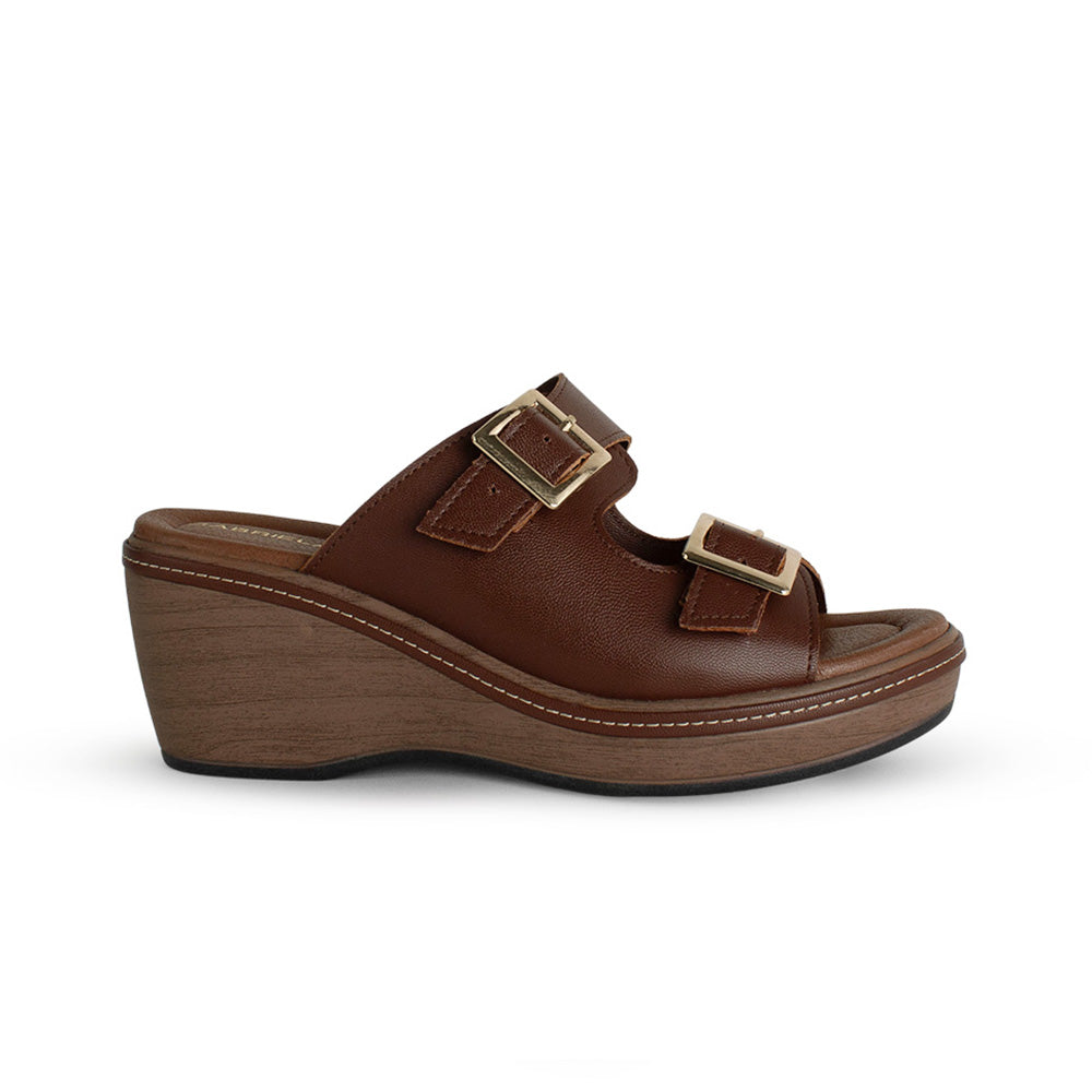 Plataforma Cafe Alta Mujer Casual Moda Dos Correas Ajustables 4910041