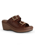 Plataforma Cafe Alta Mujer Casual Moda Dos Correas Ajustables 4910041