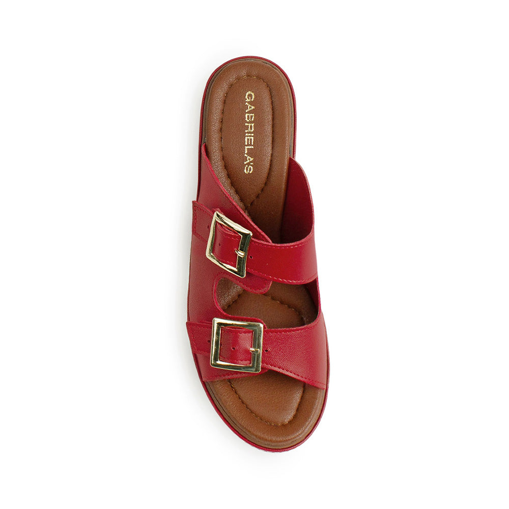 Plataforma Rojo Alta Mujer Casual Moda Dos Correas Ajustables 4910042