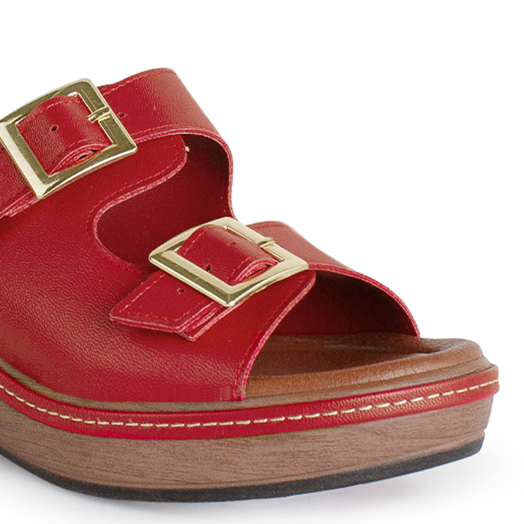 Plataforma Rojo Alta Mujer Casual Moda Dos Correas Ajustables 4910042