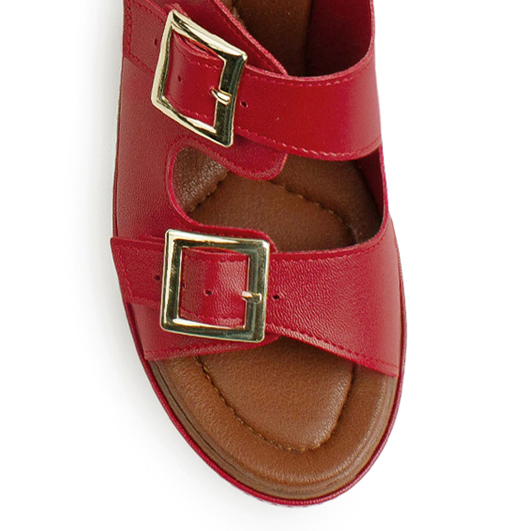 Plataforma Rojo Alta Mujer Casual Moda Dos Correas Ajustables 4910042