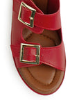 Plataforma Rojo Alta Mujer Casual Moda Dos Correas Ajustables 4910042