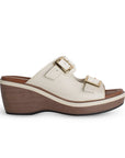 Plataforma Beige Alta Mujer Casual Moda Dos Correas Ajustables 4910043