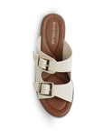 Plataforma Beige Alta Mujer Casual Moda Dos Correas Ajustables 4910043