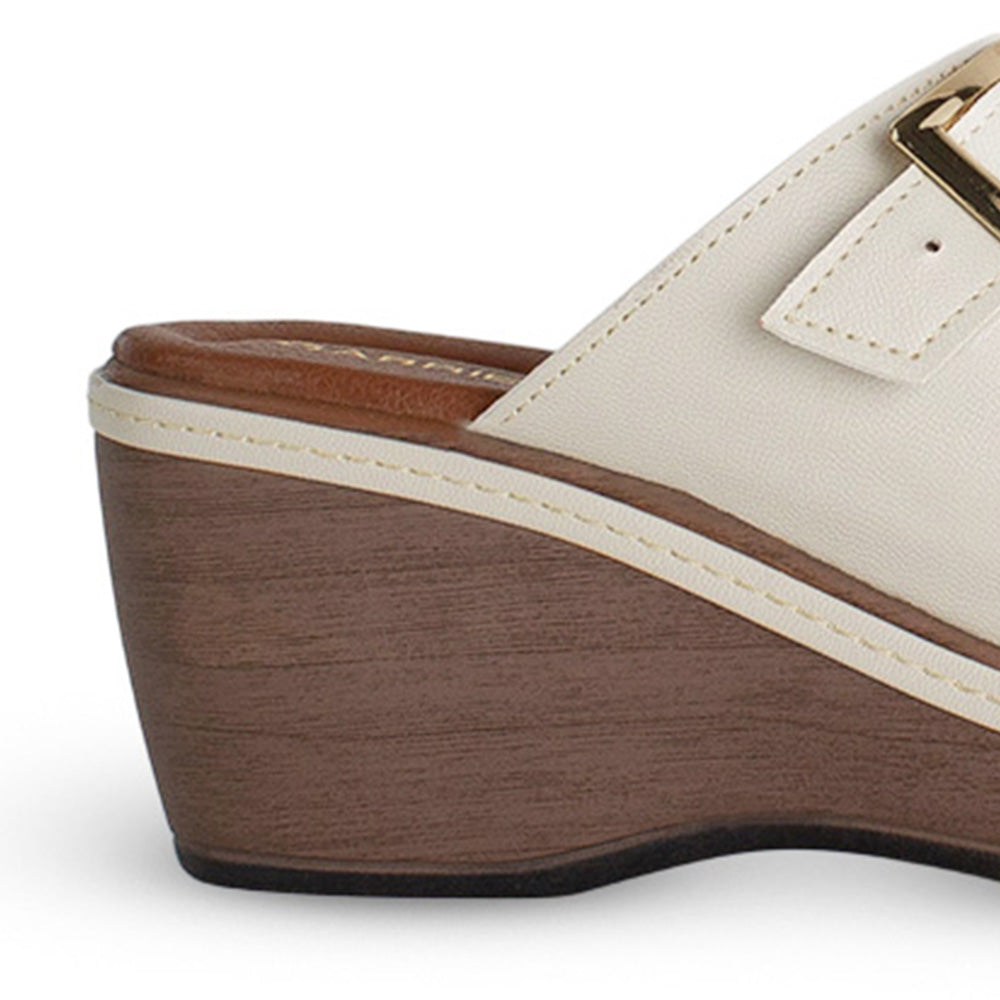 Plataforma Beige Alta Mujer Casual Moda Dos Correas Ajustables 4910043