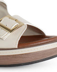 Plataforma Beige Alta Mujer Casual Moda Dos Correas Ajustables 4910043