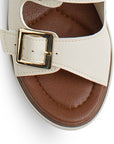 Plataforma Beige Alta Mujer Casual Moda Dos Correas Ajustables 4910043