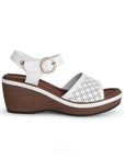 Plataforma Blanco Casual Mujer Con Pulsera Hebilla Redonda Moda 4910045