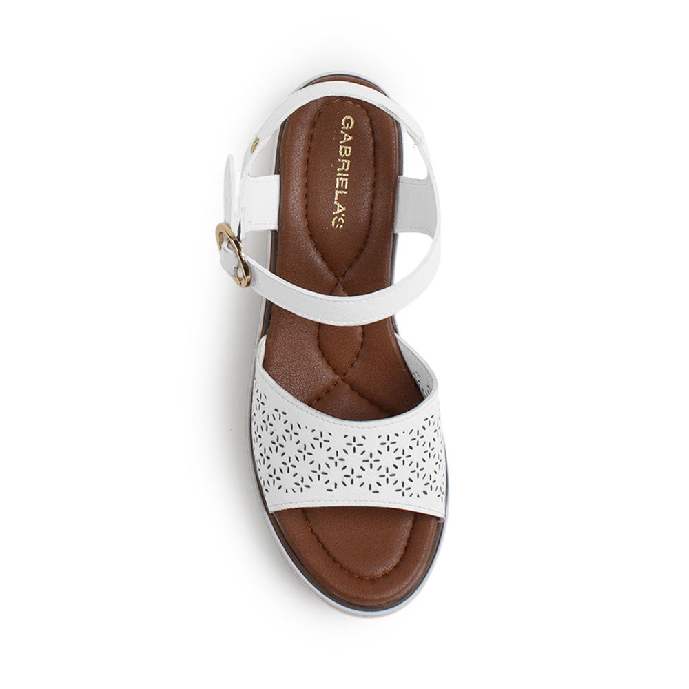 Plataforma Blanco Casual Mujer Con Pulsera Hebilla Redonda Moda 4910045