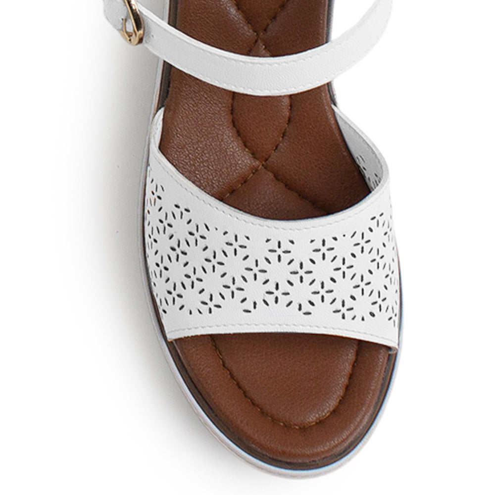 Plataforma Blanco Casual Mujer Con Pulsera Hebilla Redonda Moda 4910045