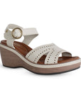 Plataforma Beige Alta Mujer Tiras Anchas Soporte En Tobillo Moda 4910047