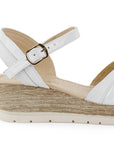 Sandalia Blanco De Plataforma Baja Tiras Cruzadas Pulsera Hebilla 3690133