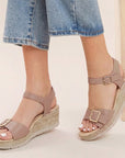Sandalia Maquillaje Dama Plataforma Baja Hebilla Ajustable Pulsera Moda 3690135