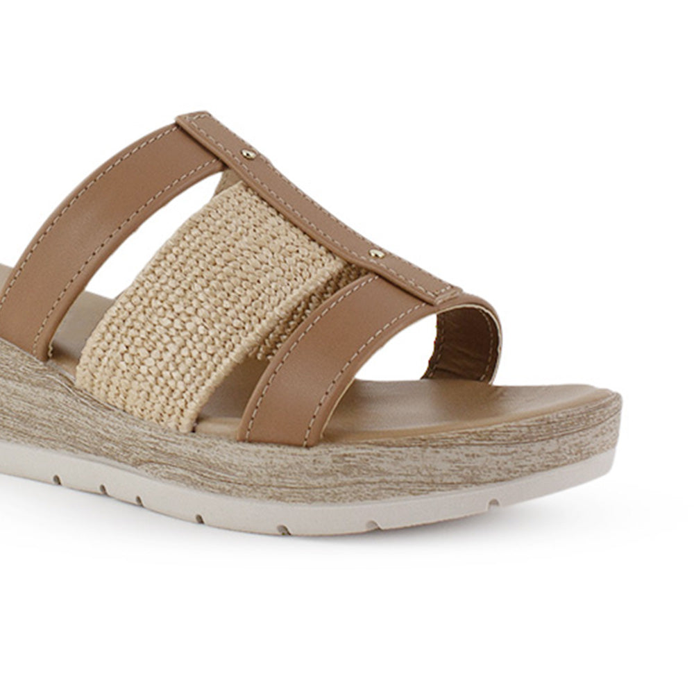 Sandalia Cafe Plataforma Mujer Tiras Moda Elegante Comoda Casual 3690137