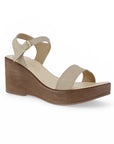 Sandalia Beige Dama Plataforma Ligera Estilo Casual Pulsera Casual 3690138