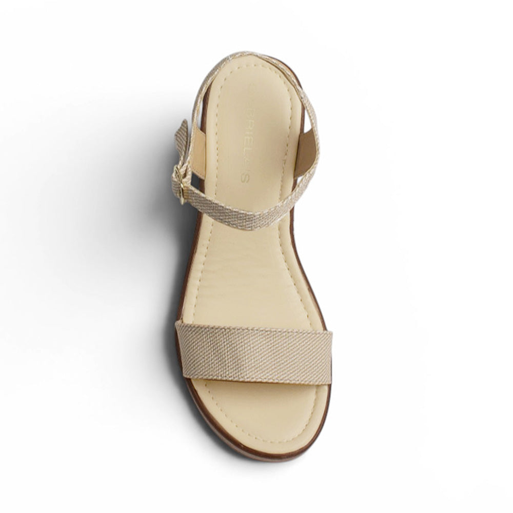 Sandalia Beige Dama Plataforma Ligera Estilo Casual Pulsera Casual 3690138